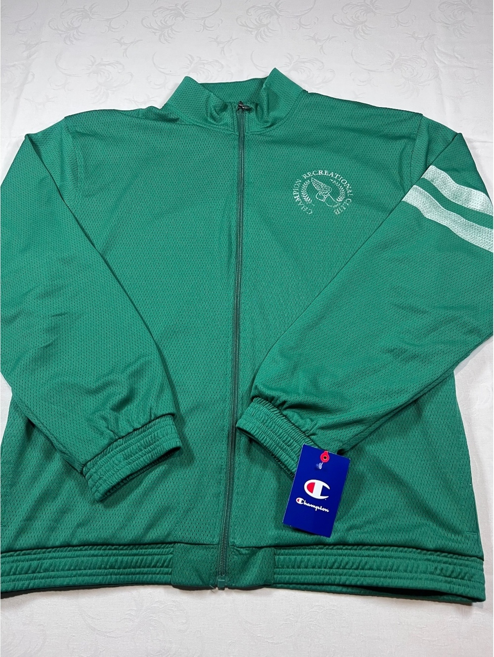 NEW Champion Vintage Track Jacket Full Zip Green Size Large